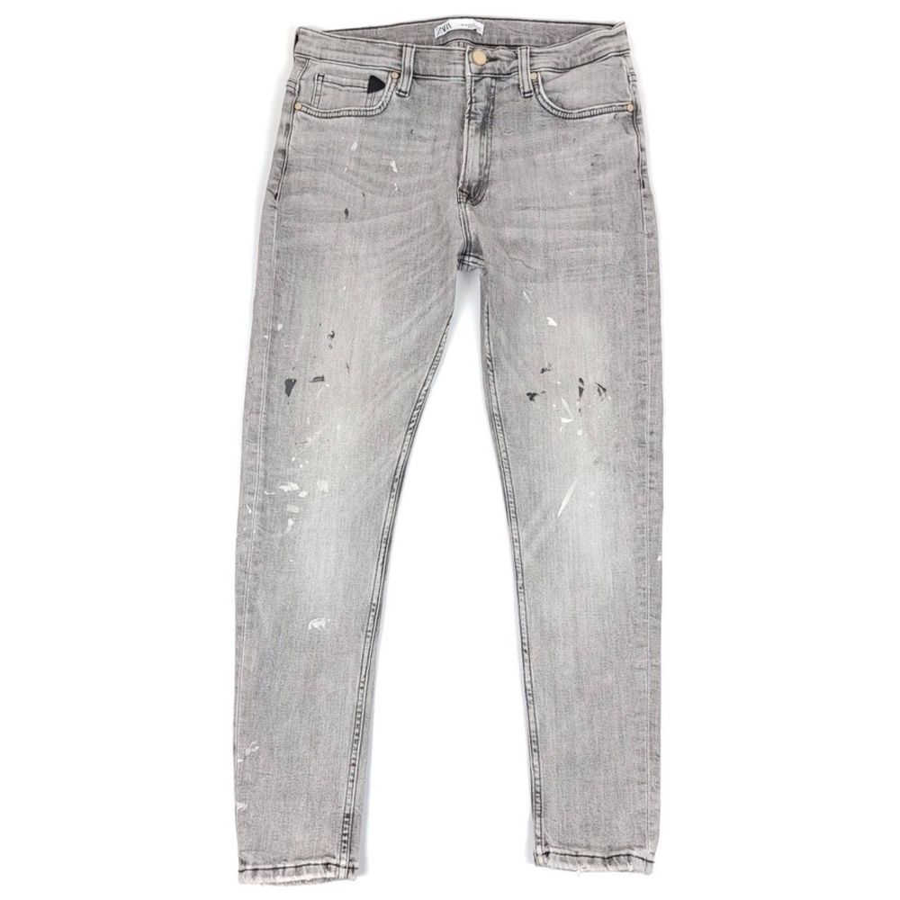 Zara Man 90s Slim Tapered Jeans Paint Splatter Print … Gem